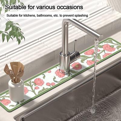 Diatomite Faucet Draining Mat Multifunction Drying Mat Sink Splash Mats  Kitchen Bathroom Supplies
