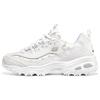 DLites 1.0 Fafa Bear Tessuto a Rete Pelle Sintetica alla Moda Ammortizzante Durevole Traspirante Scarpe Basse Stile Dad Sneaker Donna Bianco 896180-WHT