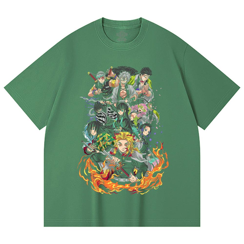 230 Gsm 100% Cotton Demon Slayer V61 Hashiras Print Unisex Heavy Cotton T Shirt