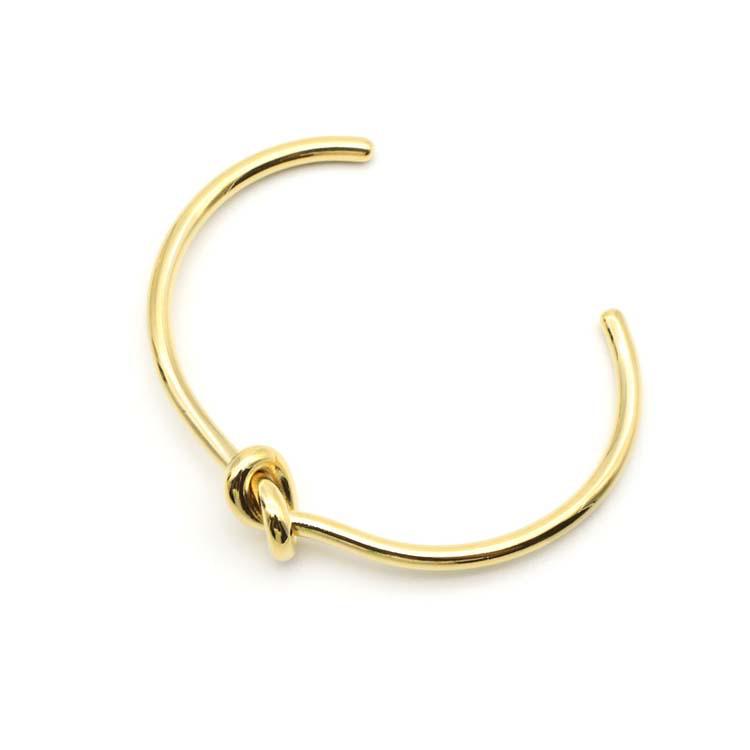 Rose Gold Knotted Open Copper Bracelet - Unisex Fashion Jewelry for Couples