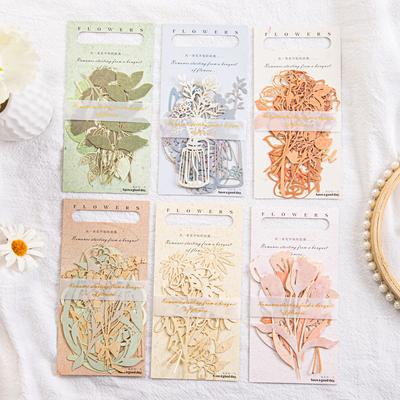 10 Pcs Hollow Long Strip Plant Flower Material Collage DIY Hand Ledger Decorative Collage Material Scrapbooking Material