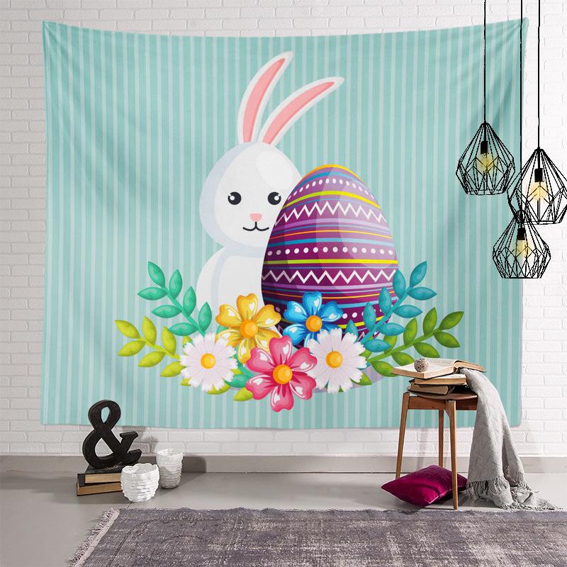 Home Decoration Easter Series of Easter Egg Printing Polyester Tapery Tapestry Is Suitable for Bedroom Living Room Tapiz
