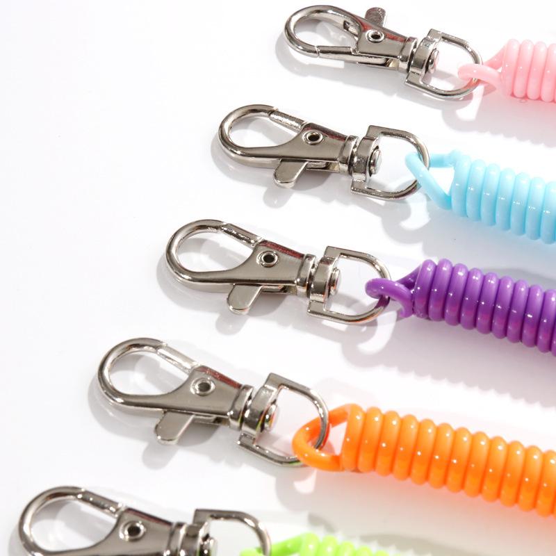 1 Stück Hochelastisches Kunststoff Anti-Verlust Handykabel Spiralkabel Schlüsselanhänger Tasche Handy Lanyard Schlüsselanhänger Farbe Spiralkabel