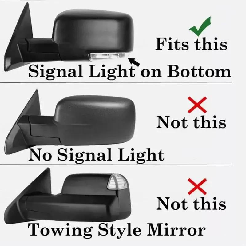 For Dodge Ram 1500 2009-2012 Car Sticker Rearview Side Mirror Cover Wing Cap Exterior Door Rear View Case Trim Carbon Fiber Look