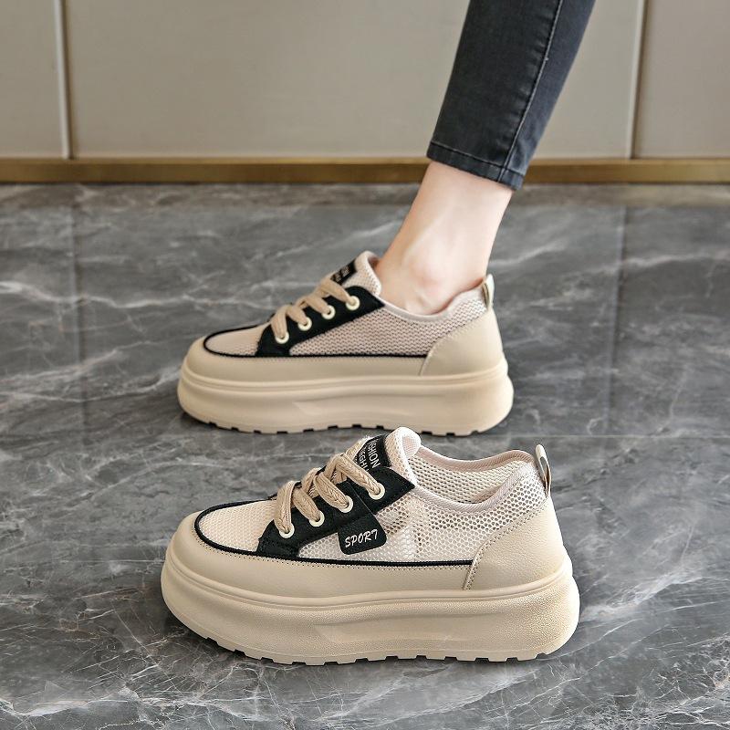 

Platform net shoes breathable board shoes 22 summer students thin hollow heightening casual sports shoes 35
