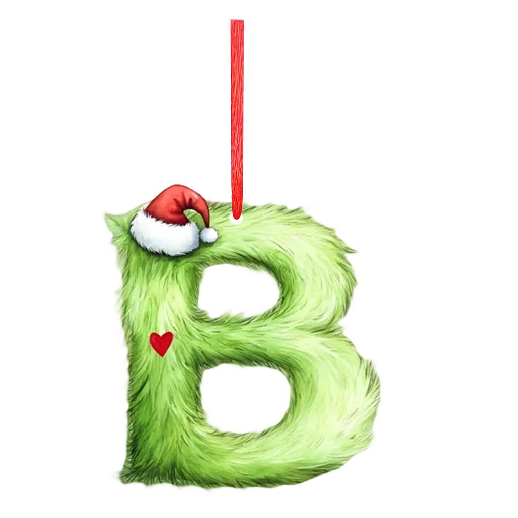 2D 26 Letter  Christmas Ornaments Acrylic Flat Christmas Tree Home Decorations Ornaments