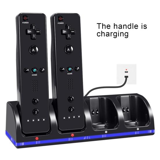 4 Ports Game Console Controller Charging Dock Station for Nintendo Wii U/Wii