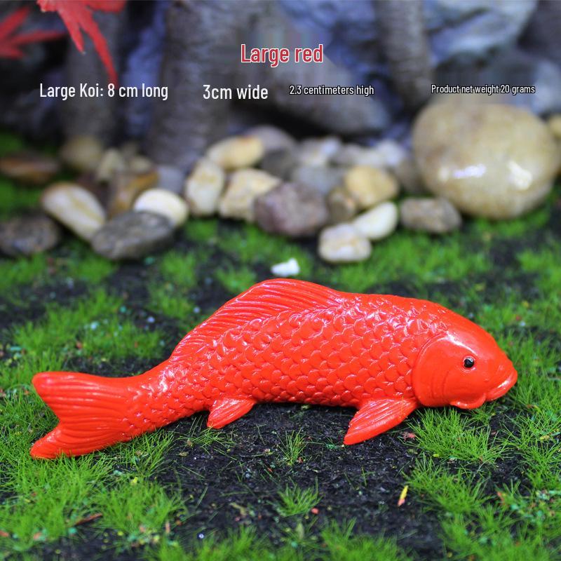Realistic Koi Fish Micro Landscape Aquarium Ornament Resin Figurines