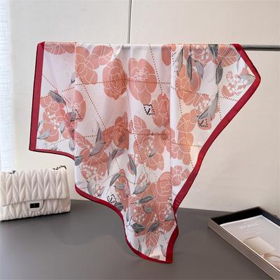 Printed Imitation Silk, Small Fragrant Silk Scarf, Square Scarf, High-End Shawl, Versatile Neck, Small Square Scarf, Headscarf, Women'S Scarf.