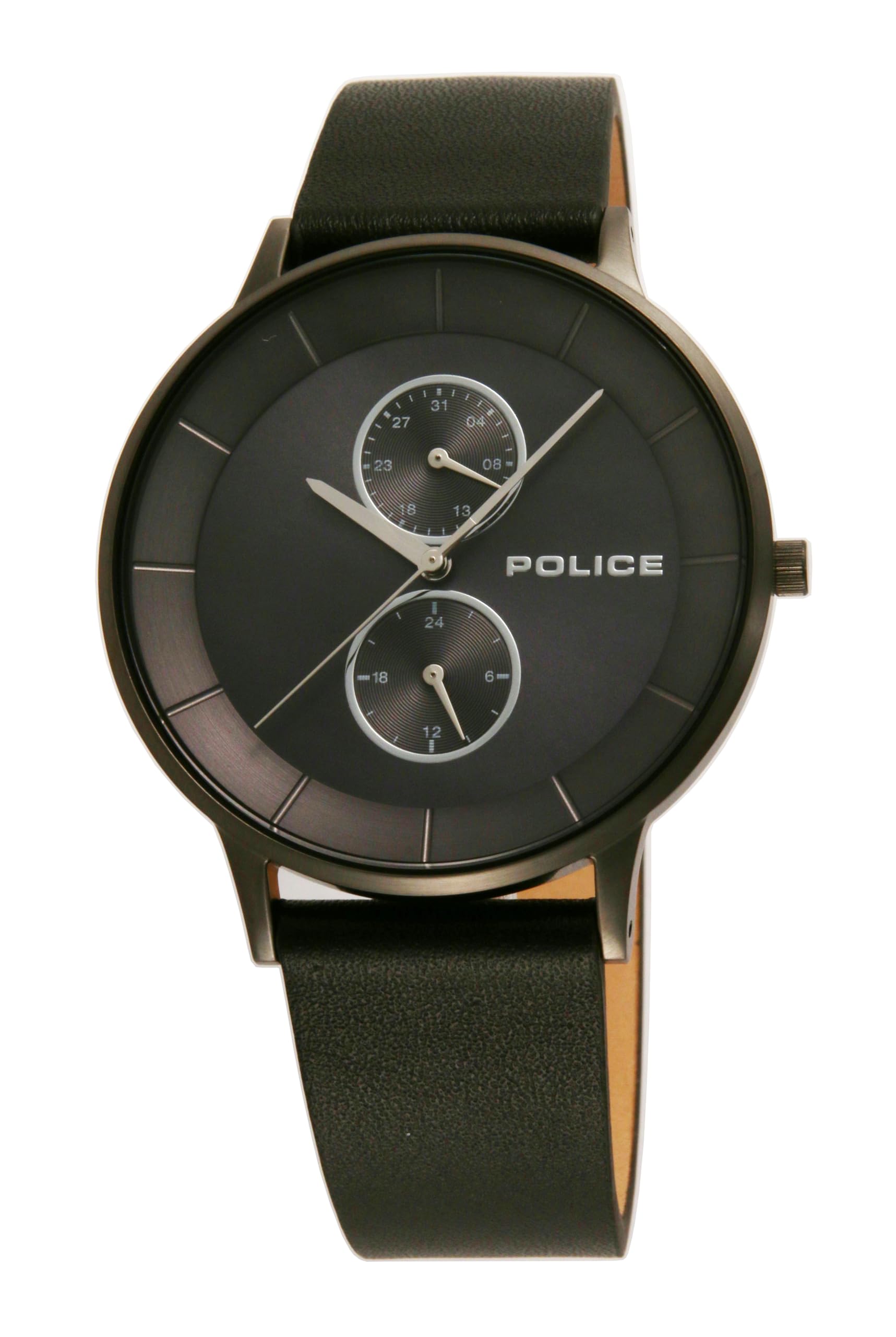 Watch BERKELEY Black Dial Leather Strap PEWJF1540202 [POLICE][Authentic] Men s чёрный