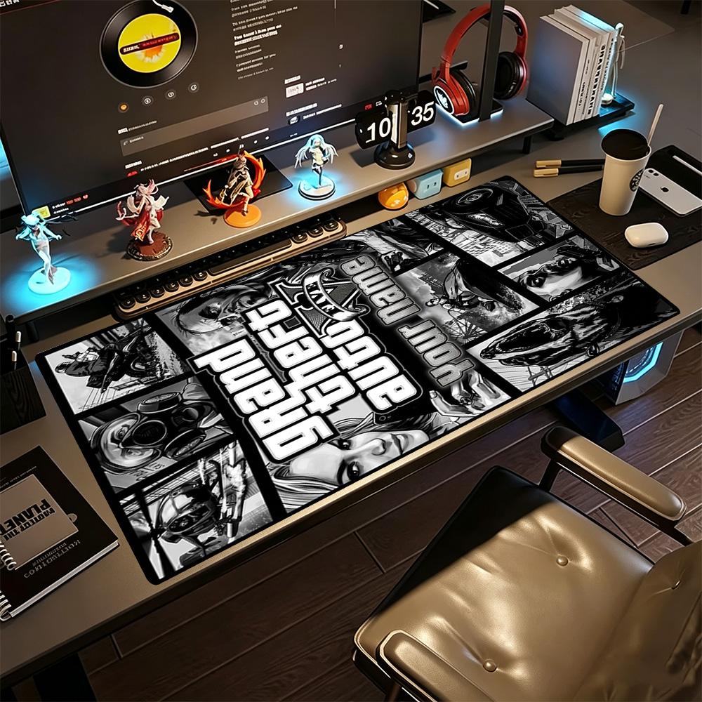 Gta Personalized Name Mouse Pad Keyboard Pad HD Print Desk Pad Non-Slip Rubber Bottom Office Desk Accessory