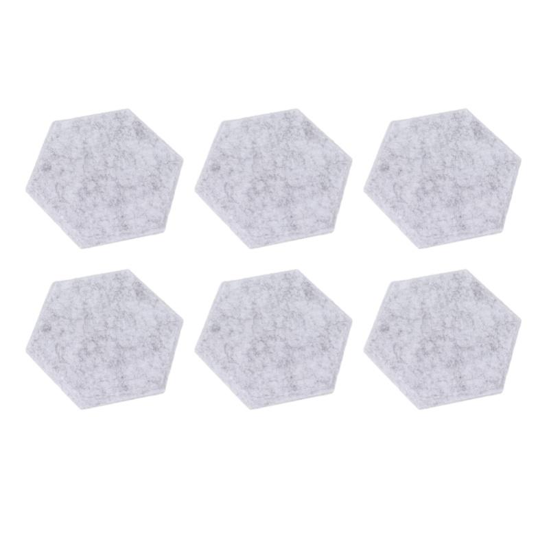12PCS Hexagon Acoustic Panels High Density Sound Absorbing Panels Sound Proof Beveled Edge Wall Panels 14x12x7cm Silver Gray