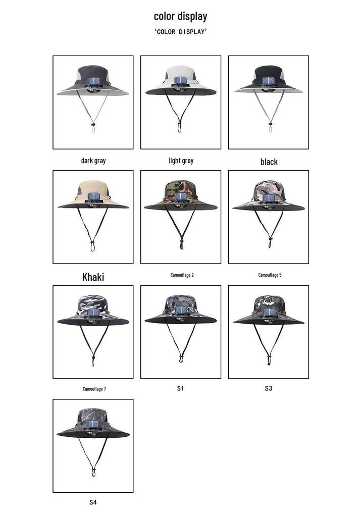 Men's Solar-Powered Sun Hat with USB Fan for Outdoor Summer Activities