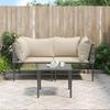 VidaXL Garden Lounge Set 3 Pcs with Cushions Grey Wicker, Garden Lounge, Outdoor Lounge Set, Set of 364127