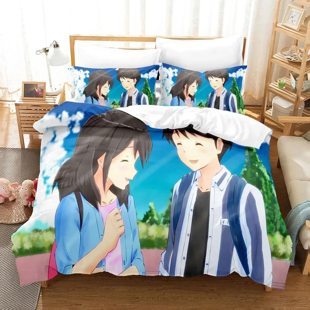 3D Anime As the Moon, So Beautiful Bedding Set,Duvet Cover Bed Set Quilt Cover Pillowcase,King Queen Twin Size Boys Girls Adults