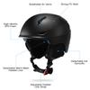 Lixada Snowboard Helmet with Detachable Earmuff Men Women Safety Skiing Helmet with Goggle Fixed Strap Professional