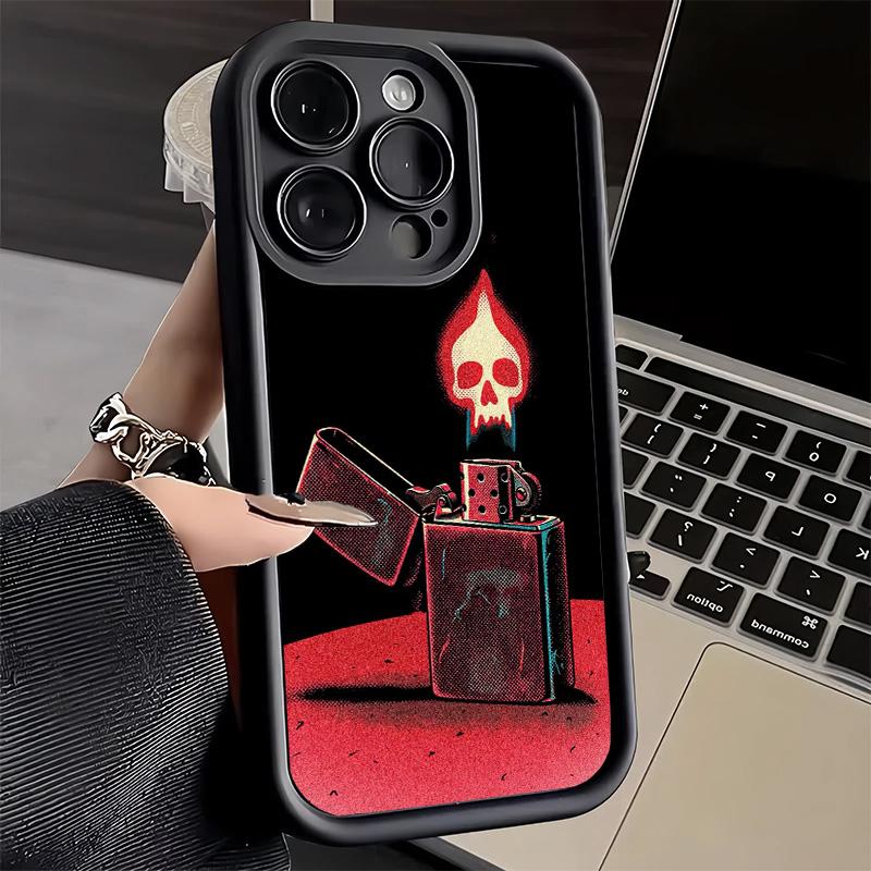 

Phone Case for iPhone 17 Air 16E 15 16 Pro Max Lighter Cool Pattern Cover 14 Plus 13 12 Mini Soft Shell Silicone Fundas iPhone 17 Pro Max