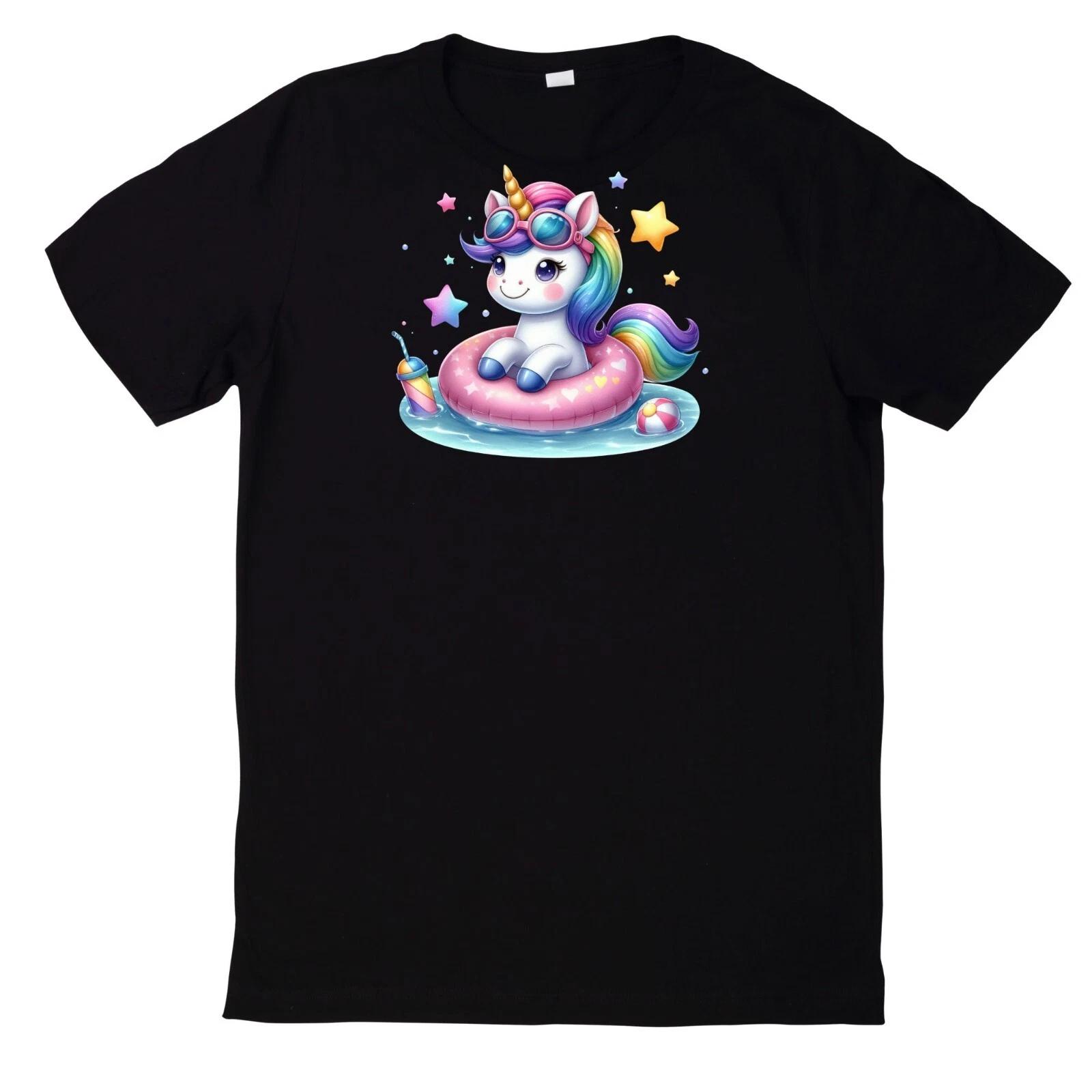 T-Shirt Lustiges Einhorn in der Poolparty Motiv Baumwolle XXXL