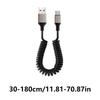 USB C/A to Type C Cable Fast Charging Cable 6A Coiled Cord For Car Auto Phones Efficient Power Supply Cord