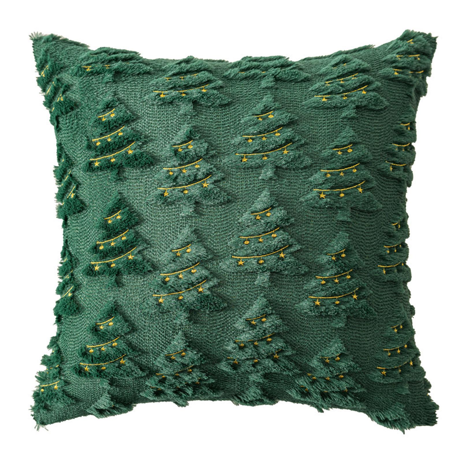 

Christmas Tree Pillowcase Decorative Cushions Pillow Case 45x45 Cushions Covers Living Room Pillow Cover Pillowslip Home Decor One Size темно-зелений колір