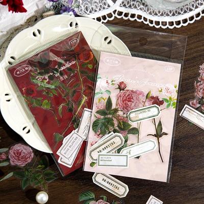 Yan Ji Washi Sticker Pack: Retro Floral Series - Artistic Plant Designs for DIY Journals, 8 Options