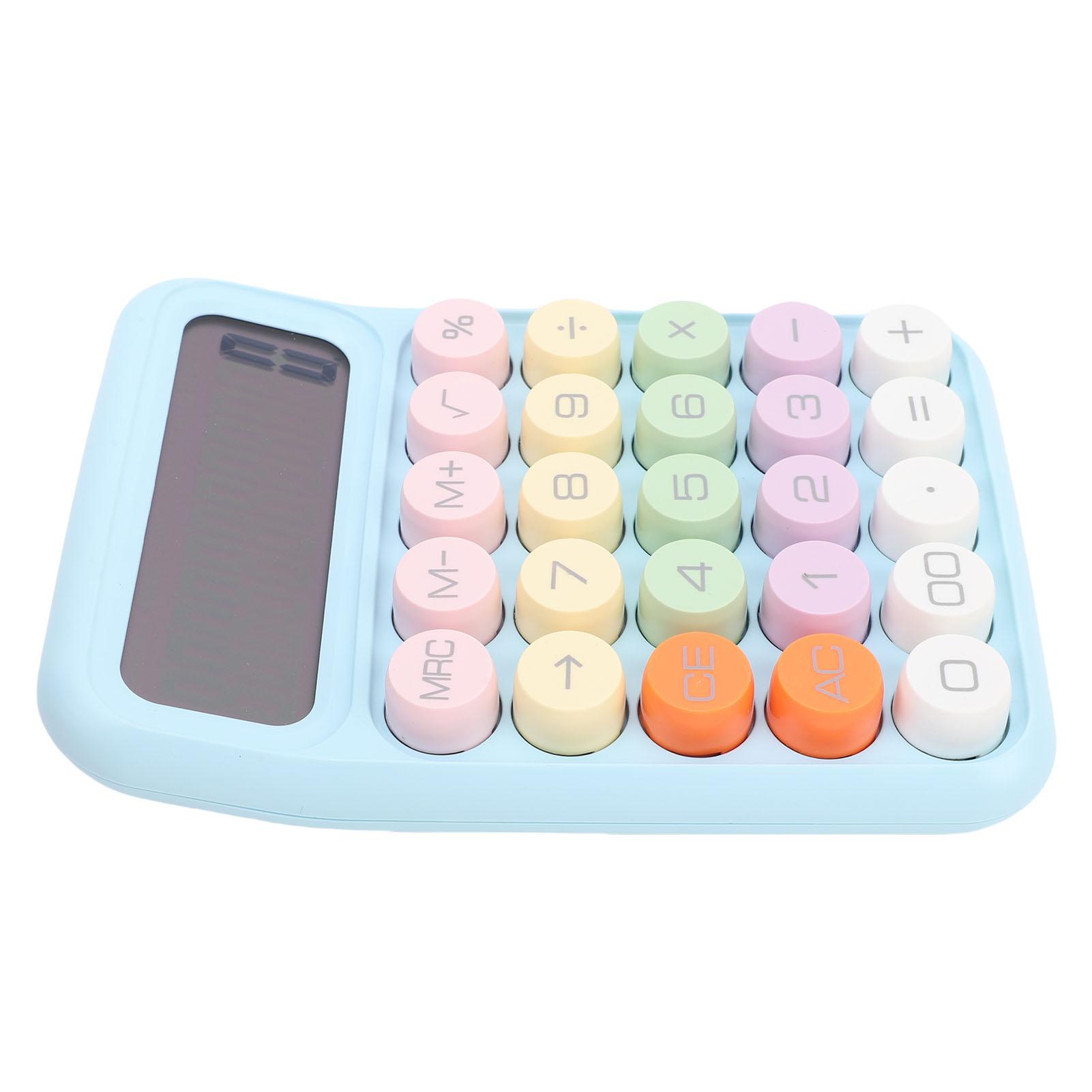 

Colorful Calculator Standard 12 Digits Display Large Button Mechanical Keypad Calculator for Office School Sky Blue синий
