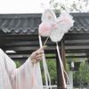 Decorative Fluffy Butterfly Handheld Fan Chinese Style Ancient Embroidered Fan Handmade with Tassel Fairy Fan Dance Performance