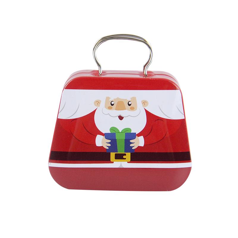 Christmas Handbag Shape Candy Box Metal Tin Cookie Gift Packaging Boxes Kids Xmas Party Favors Happy New Year 2025 Noel Decor