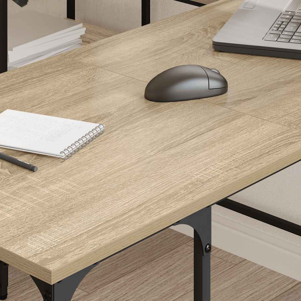 Desk Sonoma Oak Finish 139 x 139 x 75 cm Particleboard