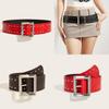 Alternative Punk Faux Leather Belt With Nail Head Embellishments And Metal Buckle For Daily Wear
