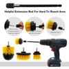 Electric Scrubber Drill Brush Kit Power Drills Scrubber Brush For Carpet Glass Car Tires Nylon Extension Pole Floor, Automotive