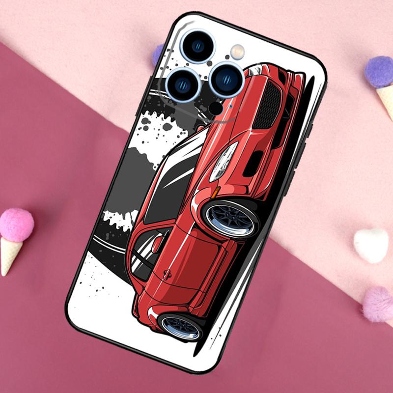 JDM Car RX7 MX5 Case For iPhone 16e 16 15 Pro Max 11 12 13 Mini 14 15 Pro Max 15 Plus XR Phone Back Cover