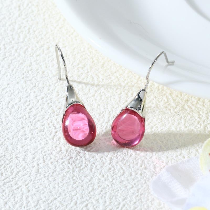 European and American Crystal Jewelry High-end Long Teardrop Earrings Fashionable Light Luxury Colorful Zircon Earrings