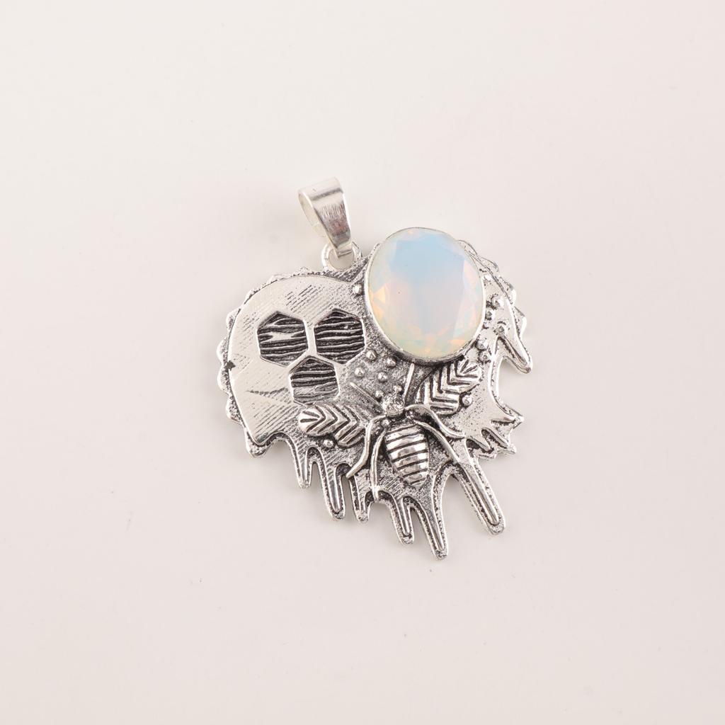 Milky Opal Gemstone 925 Sterling Silver Jewelry Pendant 1.49" For Wedding Gift CP-28-19