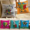 Süße Cartoon-Stil Rubik's Cube Kissenbezug Kissenhülle Anti-Milben Wohnzimmer Sofa Dekor Kissen Zimmer