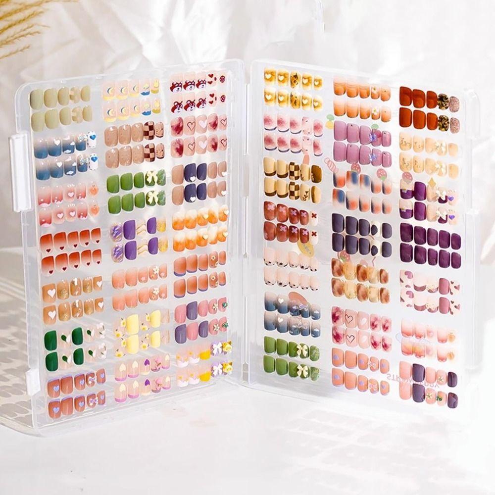 Transparent Nail Display Box S/L Dustproof Storage Box Nail Art Storage Box  for Nail Salon