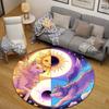 Graceful White Swan Circular Rug, Elegant Lake Bird Emblem