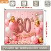 2D 30th Birthday Photography Backdrop Pink Gold Balloon & Confetti Party Background
