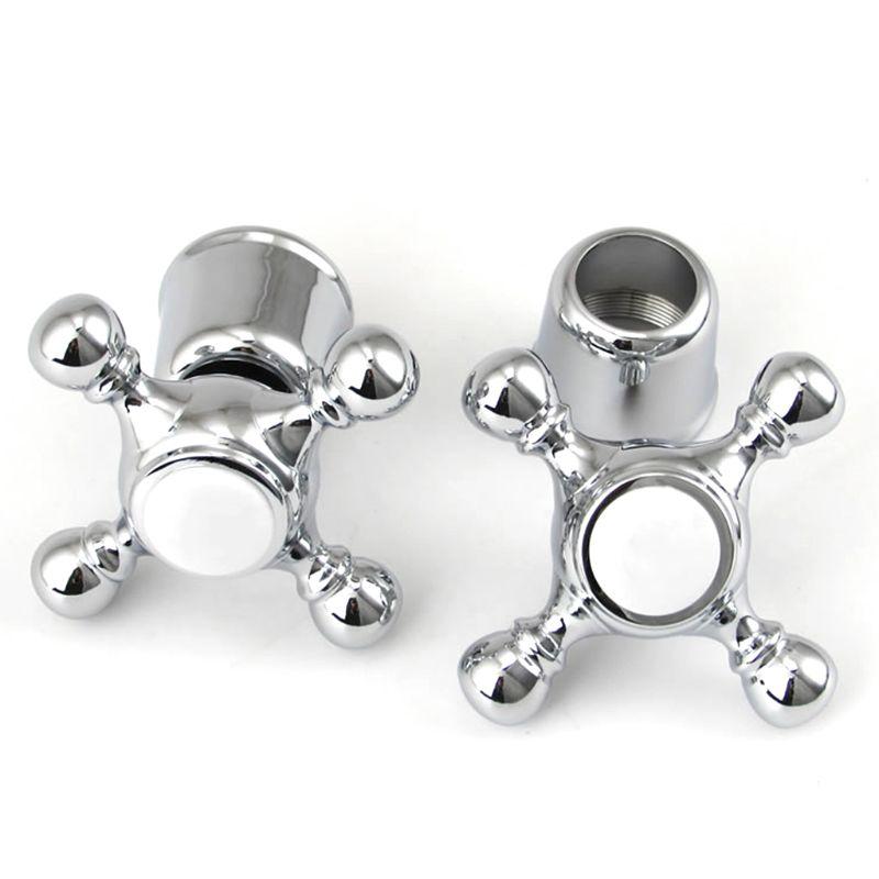 1Set Copper Cross Handle for Bath Sink Faucet Handle Replacements Kitchen Bathroom Sink Water Faucet Mixer Accessories