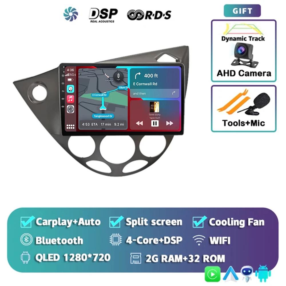 

Android 14 автомобильное радио для Ford Fiesta 1995-2001 Focus MK1 1998-2004 2 Din Android стерео Carplay Автомагнитола Головное устройство GPS WIFI+4G