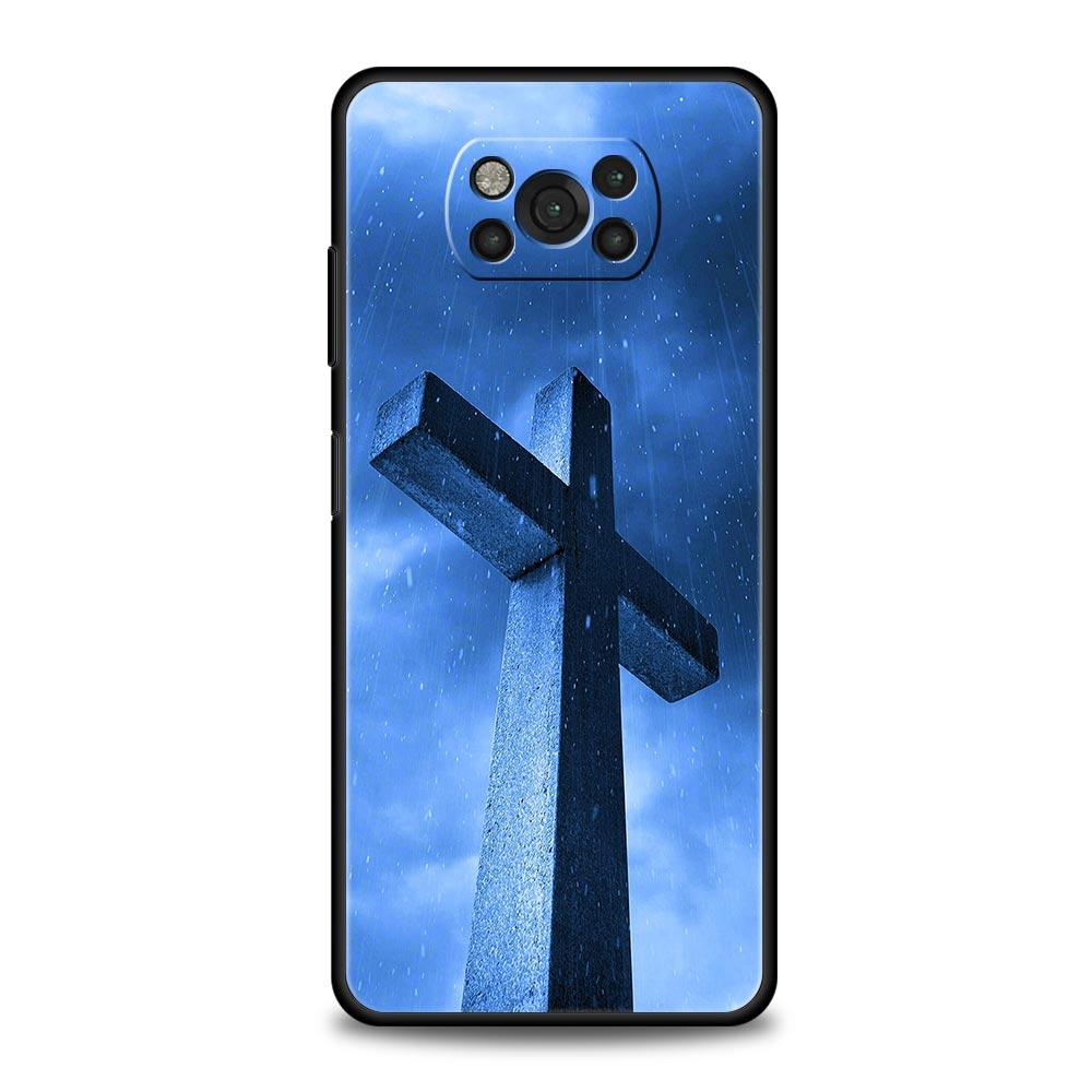 Phone Case for Xiaomi Poco F7 F6 F5 F4 F3 X7 X6 X5 X4 X3 NFC M4 C51 C55 GT Soft TPU Cover Faith Christian Religious Jesus Clear