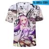 Re Zero 3D potištěné tričko s krátkým rukávem pro léto Muži Ženy Kreslené oblečení Rem a Ram Japonská anime košile Trička