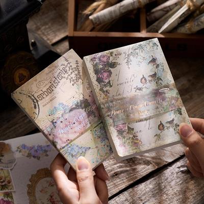Carta di sfondo per blocco note fai da te con fiori di schiuma precoce, serie Echo, arte retrò
