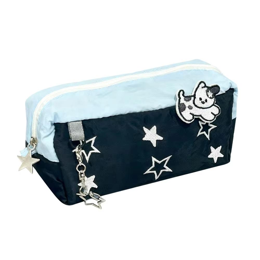

Large Capacity Cartoon Dog Pen Bag Fresh Color Pencil Storage Pouch Star Dog Pencil Case Cosmetic чёрный
