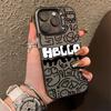 IPhone 12-17 için Çizgi Film Graffiti Telefon Kılıfı, Gümüş, 15 Renk