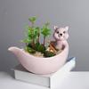 Handmade Mini Cartoon Ceramic Fleshy Plant Pot Planter Gift Ceramic Planter Container for Indoor Garden Desk Decoration