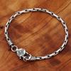 Männliche Persönlichkeit Sechs-Zeichen-Mantra Vajra-Mörser Hanfseil-Armband Versilbert Retro Hipster Ethnischer Stil