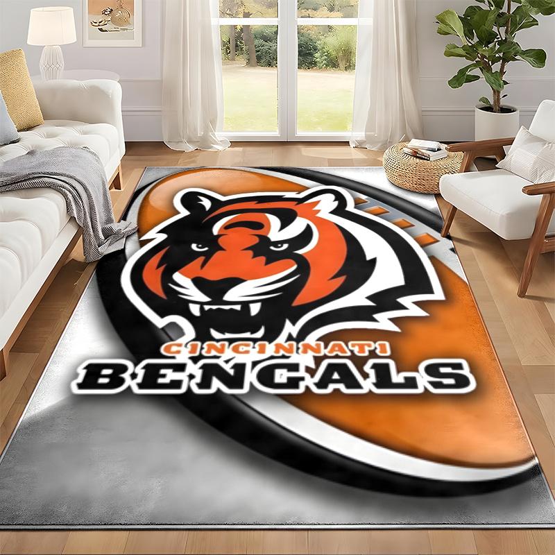 Cincinnati Bengals Carpet Door Mat for Living Room or Bedroom Protective Mat Under Chair Office Decoration Christmas Gift Birthday Present