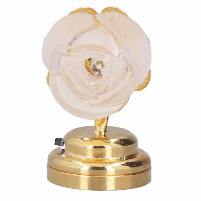 

1:12 Dollhouse Wall Lamp Model Cute Miniature Rose LED Wall Light Dollhouse Decoration Accessory білий