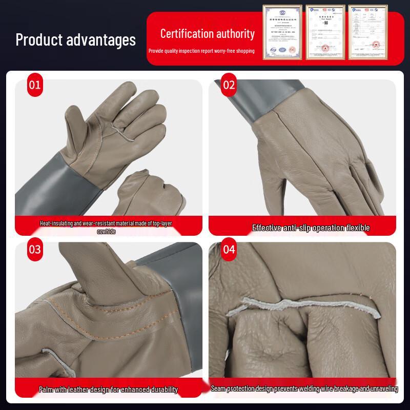 Xinfengchi Long Top Grain Cowhide Welding Gloves